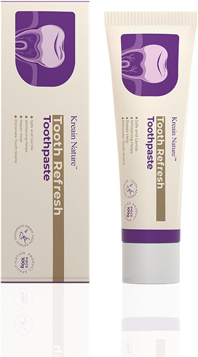 Tooth Refresh Toothpaste, Fluoride-Free, Adults & Kids, 3.5oz | Whitening Hydroxyapatite Toothpaste, Natural Oral Care, Enamel Repair & Stains Removal, Mom & Dad Gifts