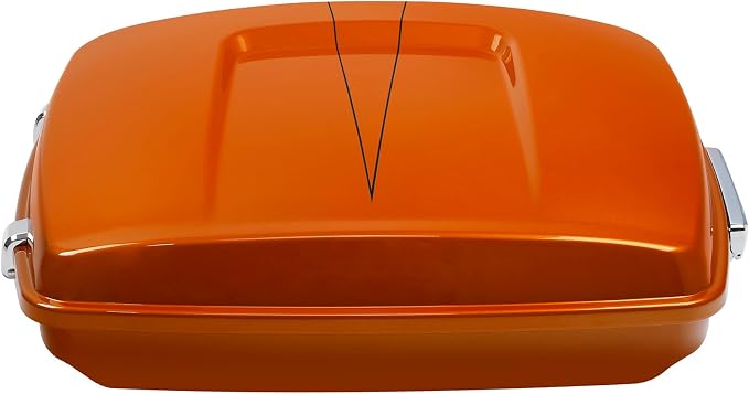 5.5" Razor Motorcycle Trunk W/Latch Key Fit For Harley 2014-2025 Touring CVO Road King Street Glide Electra Glide Ultra Limited Pack Amber Shiskey W/Black Line