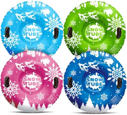 36" Snow Tubes for Kids Adult -Heavy Duty Inflatable Snow Sleds for Toddler Kids Adult Sledding Toys Outdoor Sport Activities Gift for Boys Girls Christmas Winter Toys Suppiles