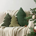 Christmas Decorations Plush Throw Pillows: Soft Green Velvet Christmas Tree Shaped Pillow, Cute Rustic Stuffed Cushion Xmas Decor Indoor for Kids Home Sofa Bed Couch Office Couch Living Room, Set of 3