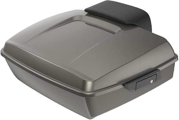 Advanblack Road Glide Tour Trunk Pack Industrial Gray Chopped Tour Trunk Pack Backrest Pad for '97-'25 Harley Touring Road King Street Glide Electra Glide CVO models
