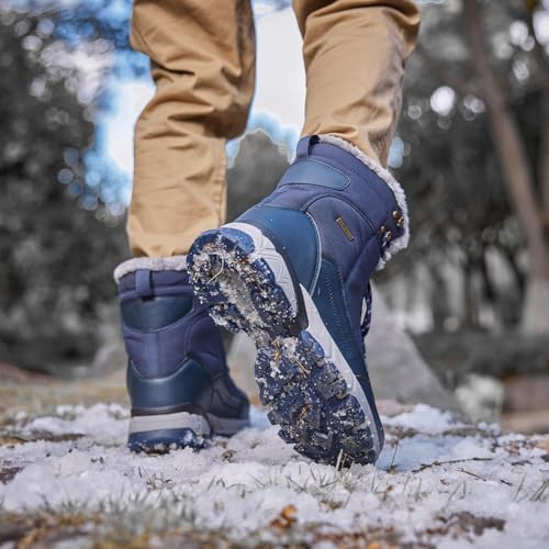 SHULOOK Men's Waterproof Winter Snow Boots: Insulated Warm Lined