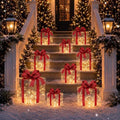 Rattanview 12 Set Christmas Lighted Gift Boxes Outdoor Holiday LED Decor