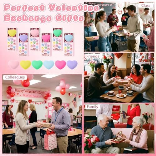 24 Sets Valentines Heart Gifts with Positive Boxes