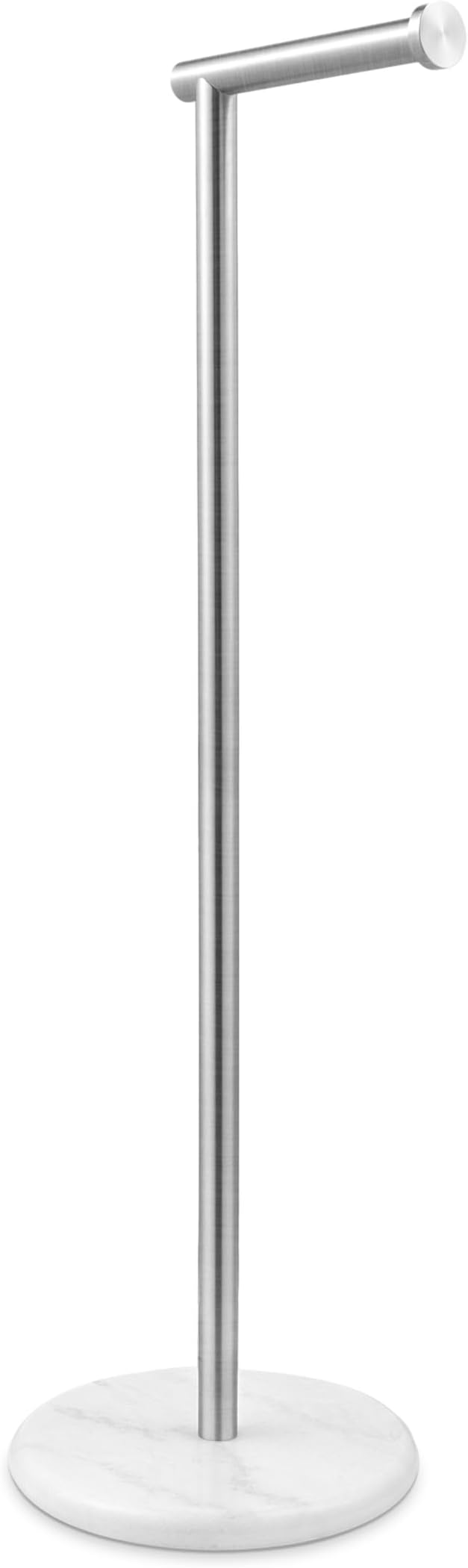 KES Extra High Toilet Paper Holder Free Standing 26", Toilet Paper Holder Stand with Natural Marble Base, Floor Freestanding Toilet Paper Holders 18/8 Stainless Steel Brushed Finished, BPH284S66-2