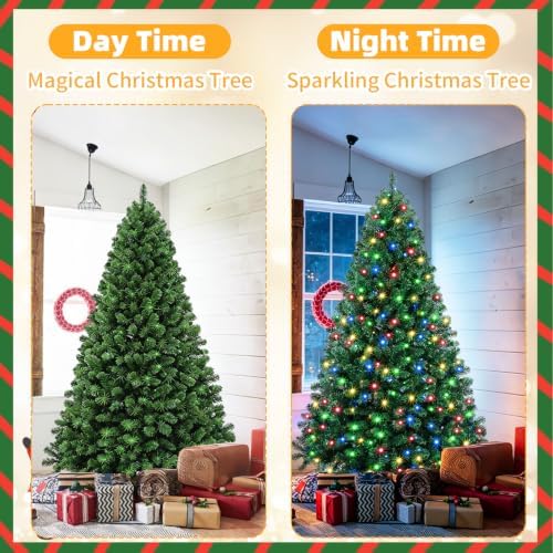 Pre-Lit Christmas Tree 6FT, 856 PVC Tip for Home Holiday Decor