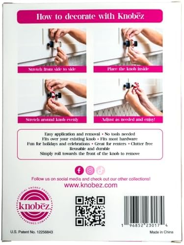Knobēz: Red Peppermint Decorative Knob Covers Package of 12 (Red)