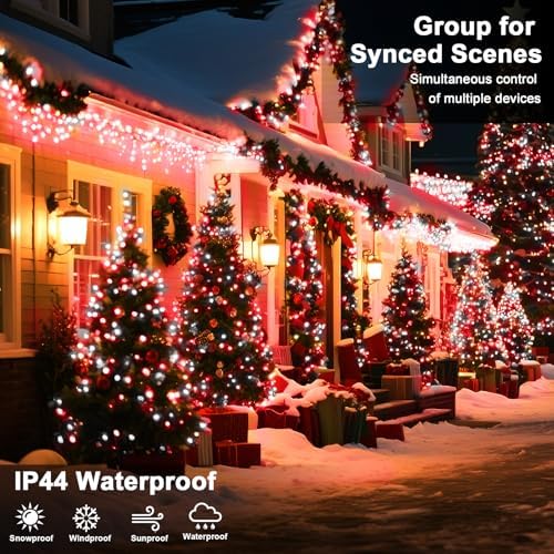 393 FT 1000 LED String Lights Outdoor Indoor, Christams String Lights Waterproof 8 Modes & Timer, Fairy Lights Plug in for Bedroom, Weeding, Patio, Party, Holiday,Christmas Decor (Red+White)