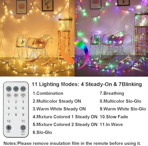 300 LED Warm White to Multicolor Christmas Tree Lights Outdoor