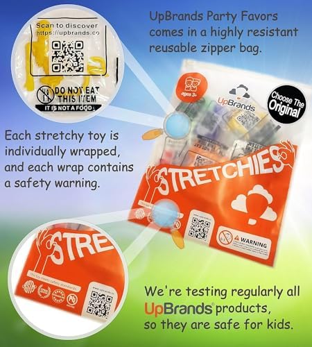 UpBrands 60 Stretchy Skeleton Toys Halloween Favors for Kids Goodie Bags