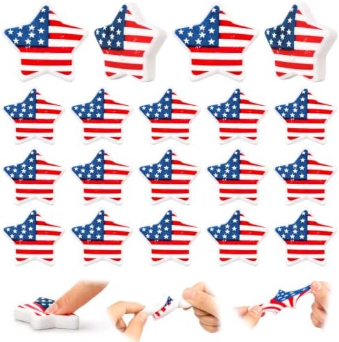 Thenshop 20 Pcs Veterans Day Gifts American Flag Star Ball Bulk