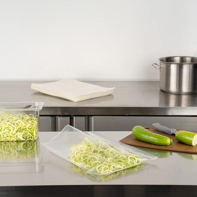 Restaurantware-Fresh Hero 16 x 12 Inch Vacuum Sealer Bags, 1000 Food Storage Bags - 4 mil Thick, Microwavable, Clear Plastic Sous Vide Bags, Freezable, For Storing Food Or Sous Vide Cooking