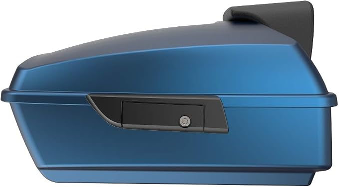 Advanblack Road Glide Tour Trunk Pack Legend Blue Denim Chopped Tour Trunk Pack Backrest Pad for '97-'25 Harley Touring Road King Street Glide Electra Glide CVO models