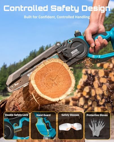 SEESII 3 in 1 Cordless Mini Chainsaw & Hedge Trimmer, Grass Shear Combo
