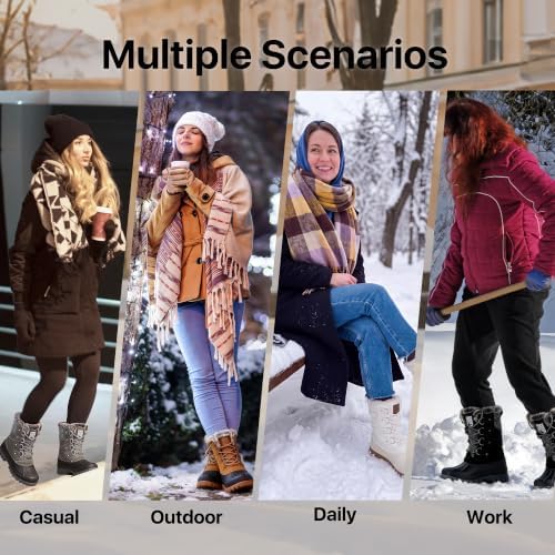 FREE SOLDIER Women's Waterproof Winter Cold Weather Snow Boots for Women Outdoor Fashion Duck Boots Comfortable Insulated