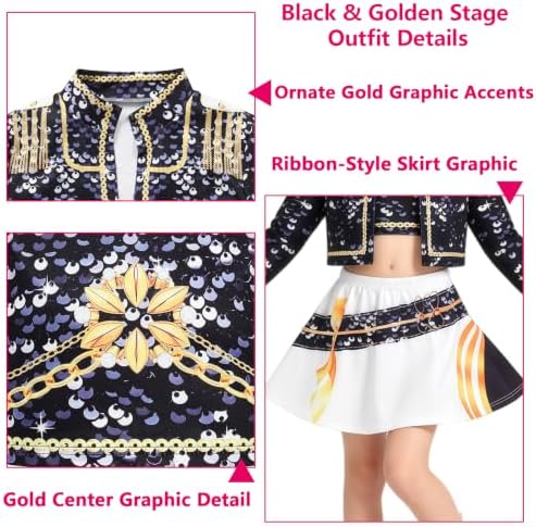 Kids Golden Pop Singer Costume Girls Halloween Costumes Outfit & Accessory