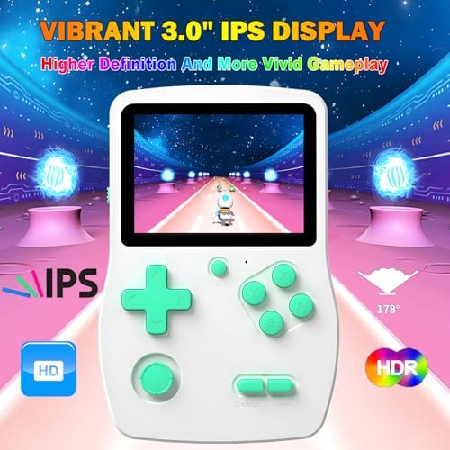 32 Bit Handheld Games for Kids Preloaded 139 Retro Video Games, White