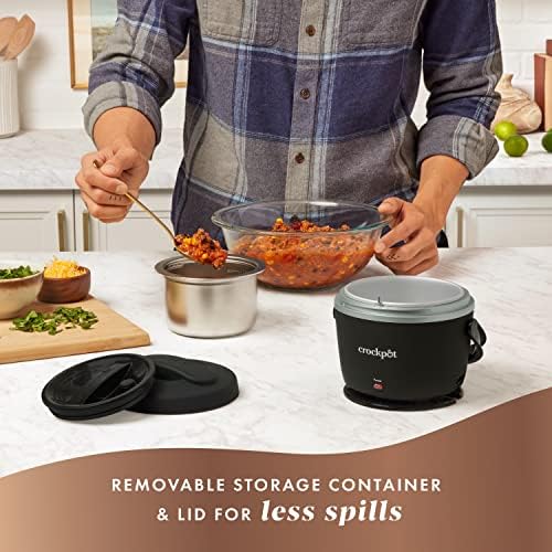 Crock-Pot Electric Lunch Box 20-Ounce Portable Food Warmer Black Licorice Perfect for Travel On-the-Go & Office Use (Pack of 4)