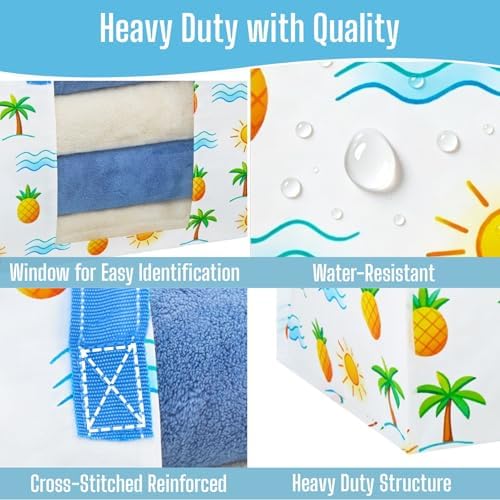 VENO Moving Bags, Wide Open Top, Clear Window, Tropical Island, 8 Pack