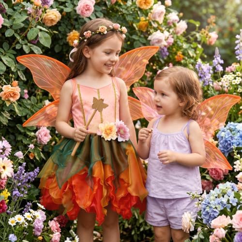Latocos Fairy Dress Costume for Girls, Toddler Fairy Dress Butterfly Wings