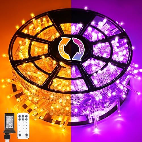 JMEXSUSS 168ft 600 LED Halloween Decor Lights Outdoor Clear Wire