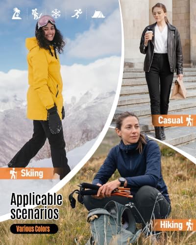 Outdoor Ventures Women's Fleece Lined Waterproof Insulated Snow Ski Pants
