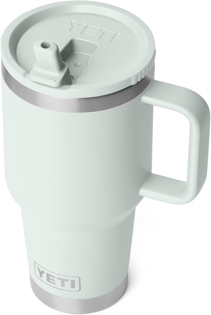 YETI Rambler 30 oz Travel Mug with Flip Straw Lid – Stainless Steel, Vacuum Insulated, Leakproof, Cup Holder Friendly, Ridgeline