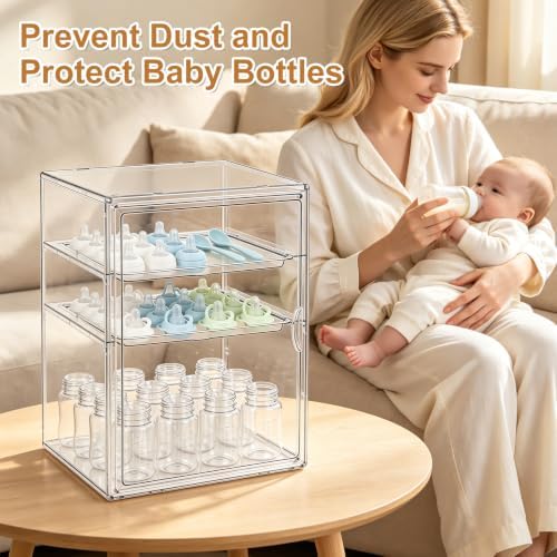 ERTIUANIO Baby Bottle Organizer for Countertop Cabinet Storage