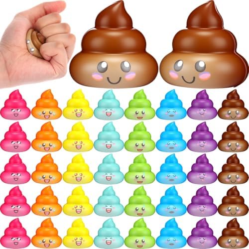 Leyndo 50 Pcs Mini Fake Poop Toys Halloween Party Favors, Multicolor