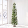 VeriNaTural Unlit Christmas Tree 7ft, Skinny Slim Pencil Xmas Tree