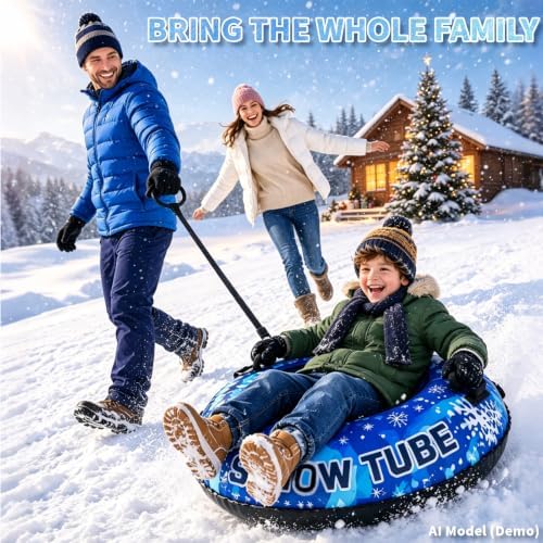 CAMPLAND Heavy Duty Snow Tube 47in Inflatable Sled Tube for Adults & Kids