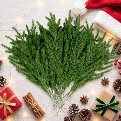24Pcs 13.8" Norfolk Pine Stems Artificial Christmas Greenery Picks