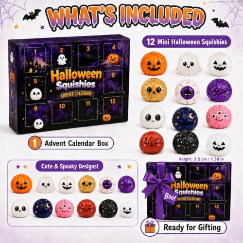 Christmas Halloween Squishies Advent Calendar 2026 Countdown for Adults