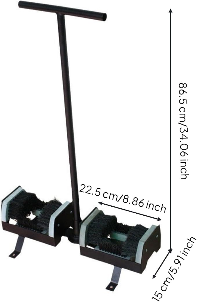 Golf Shoe Cleaner with Stand Outdoor Shoe Brush Station Metal Frame Nylon Bristles Hard Base Horizontal Grip for Balance Suitable for Golf Course entryways Club Facilities Practice Areas