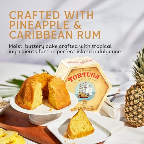 TORTUGA Caribbean Pineapple Rum Cake - 4 oz Rum Cake - The Perfect Premium Gourmet Gift for Gift Baskets, Parties, Holidays, and Birthdays - Great Cakes for Delivery