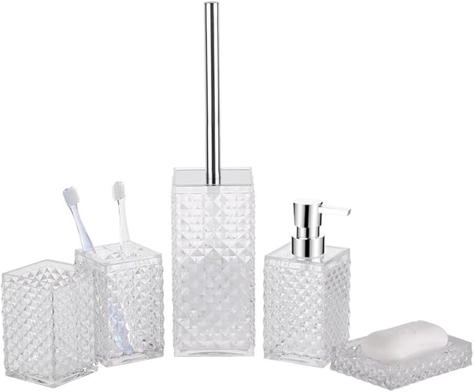 Bathroom Toiletries Set Diamond Hand Sanitizer Bottle Kit Toothbrush Cup Holder Supplies