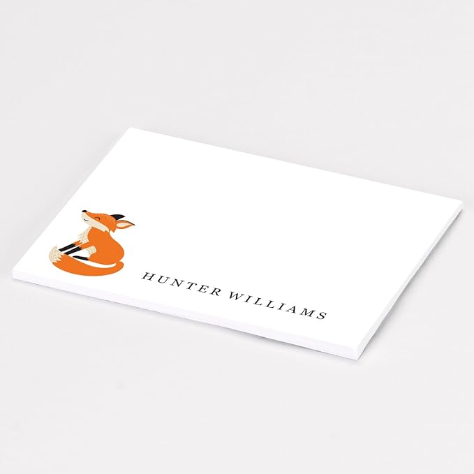 Custom Woodland Creature Fox Design Post It Notes - Set of 6-50 Sheets per Post It Note. Size of Each: 3 in x 4in. Made in The USA.