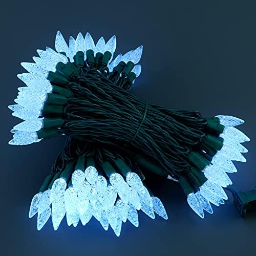 YULETIME 140 Cool White C6 Christmas Lights, 2-Set 36 ft 70ct One-Piece LED