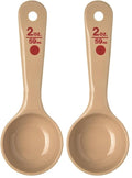 Carlisle FoodService Products Measure Miser Plastic Measuring Spoon with Short Handle, 2 Ounces, Beige, 1 Count (Pack of 2)