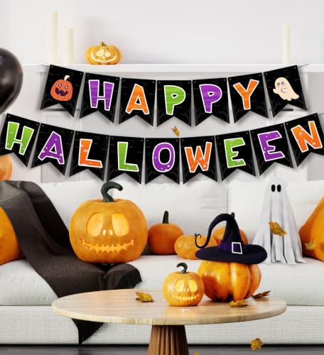 Halloween Decorations, Happy Halloween Banner, Party Favors Supplies