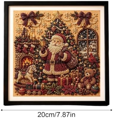 DIY Christmas Pearl Diamond Painting Art Kit Gifts Adults with Frame