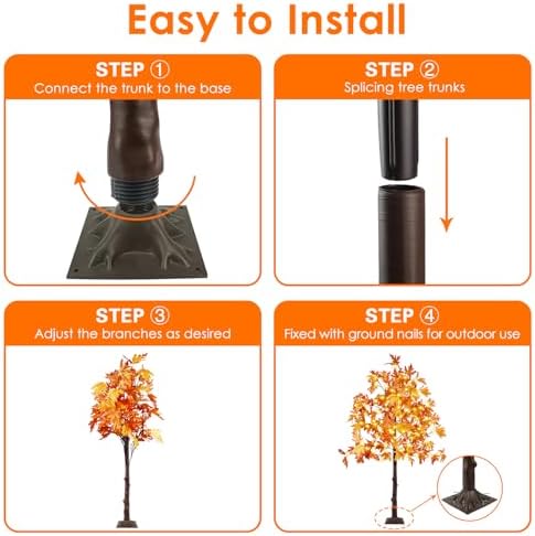 5FT Lighted Maple Tree 100 LED Artificial Fall Tree for Home Decorations
