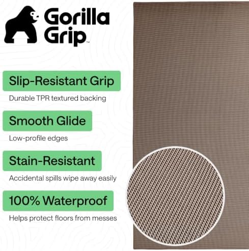 GORILLA GRIP Office Chair Mat for Hard Floors, Under Desk Rug, 58x46 Brown