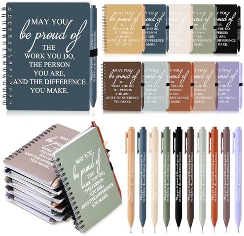 Honoson 10 Sets/20 Pcs Employee Notebook Pen Gifts, Vivid Color