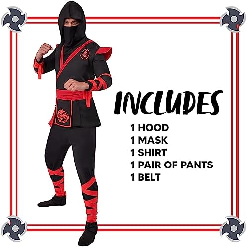 Spooktacular Creations Men Ninja Costume, Halloween Costume Adult Ninja for Halloween Cosplay Party
