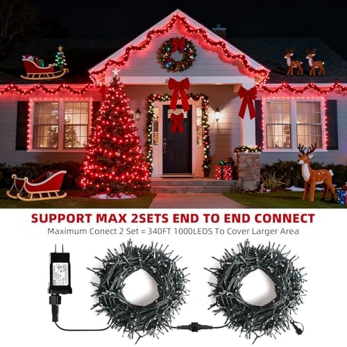 500 LED Red Christmas Lights Christmas Tree Light Outdoor