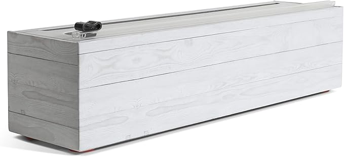 ChicWrap® Shiplap Refillable Plastic Wrap Dispenser - Includes One large 12" x 750' Roll of Professional Grade Plastic Wrap - BPA Free and Kosher Certified - Reusable Dispenser w/Slide Cutter