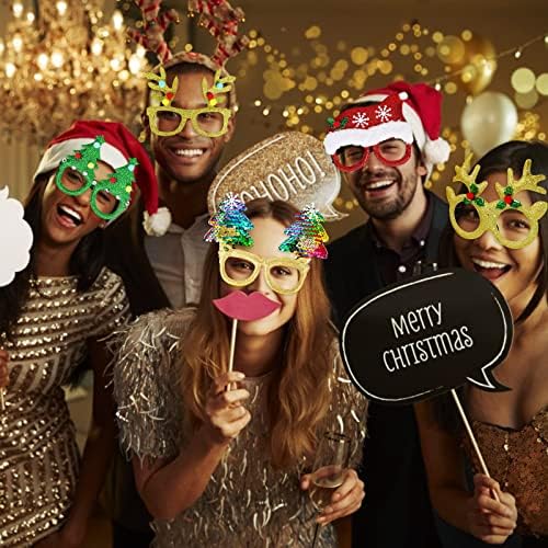 Max Fun 12Pcs Christmas Glasses Accessories Party Favors for Kids