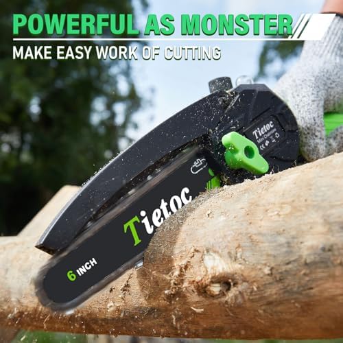Tietoc Chainsaw 6 Inch Mini Electric Chainsaw Cordless Battery Powered, Hand Held Saw for Wood/Trees Trimming, Tools for Household and Garden, Chain Saw Gift for Men Dad Husband Fathers Gardener 2026