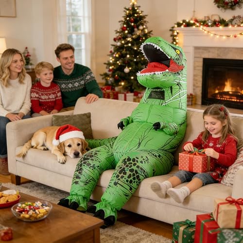 Funny Inflatable Dinosaur Costume for Adult and Kids,Blow Up Dinosaur Costume for Halloween Cosplay Party